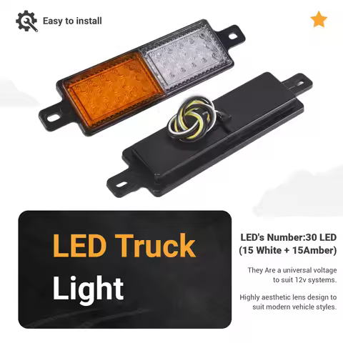 2Pcs 12V 30 LED Car Truck Bull Bar Light Bullbar Front Bumper Light Front Indicator Park Lamp Signal