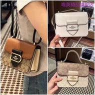 High-end Bag Brand Female Bag Male United States Direct Mail Coach/Coach Olay New Style Ladies Morgan Color Matching Classic Logo Square Crossbody Bag