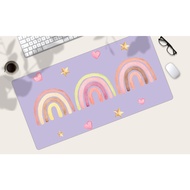 Watercolor Rainbow Desk Mat, Kawaii Desk Mat, Pastel Colour Desk Mat, Kawaii Long Desk Mat, Desk Mat Cute, Purple Mouse Pad, Mouse Pad Large