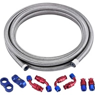 EVIL ENERGY 6AN PTFE Fuel Line Kit, AN6 E85 Fuel Hose Line 10FT Stainless Steel Braided LS Swap EFI 
