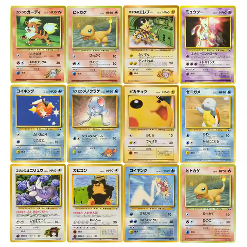 PTCG Proxy Cards Retro Japanese Charmander Magikarp Squirtle Lt. Surge Electabuzz Snorlax Erika's Dr
