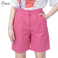 Pena house กางเกงขาสั้นผู้หญิง ขอบเอวยางยืด สีพื้น รุ่น PSPS002