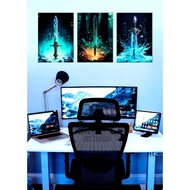 Posters, wall pictures with the theme of Swords and Weapons. Size A3, A4. Room decoration, work corn