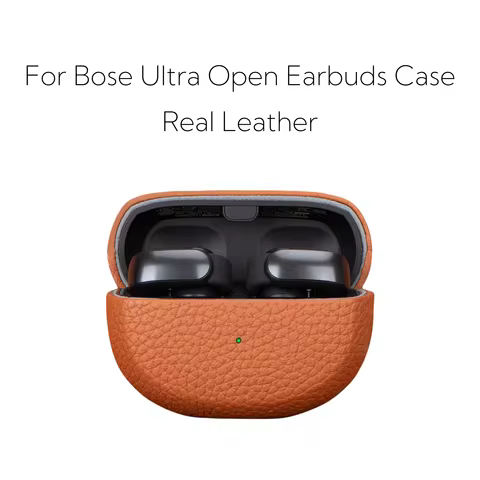 For Bose Ultra Open Earbuds Real Leather Case for Bose Ultra Open Bluetooth Earphone Case