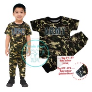 Kids Tshirt Cotton Army Full Set Boy Baju Budak Lelaki Askar