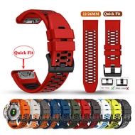26mm 22mm Waterproof Silicone Strap Sports Watchband Quick Fit Band For Garmin Fenix 7 7X Pro 6 6X 5 5X Plus 3 HR Quatix 7 Pro 7X Marq 2