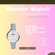 (Actual Photo)Women3821 Blue Leather 36mm Women Watch