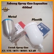 400ml Paint Tube Cup Spray Gun F3 F75 F100 Etc Plastic and Metal Material