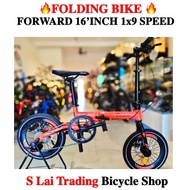 Folding Bike Ready Stock  🔥 FORWARD🔥  16" 1x9 SPEED 1626 