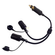 BT Motorcycle Accessory Power Cable DIN-Style Male Input to Two Female 12V Receptacles 15A Limit 40c