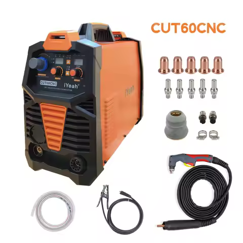 CNC Non-HF Pilot Arc CUT65 CNC iYeah Plasma Cutter 110V/220V 65A IGBT Machine With PT60/PTM60 Straig