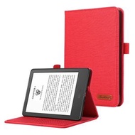 全城熱賣 - 適用於Amazon Kindle Paperwhite 5 2021 布紋款式PU + TPU平板保護殼（紅色）