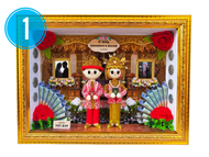 Mahar Hantaran Simbolis Uang Bonekaflanelku Pengantin Adat Palembang Frame 3D 25x35 Cm