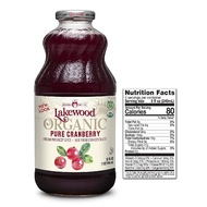 (EXP 1/2027) Lakewood Organic Pure Cranberry Juices (32oz)