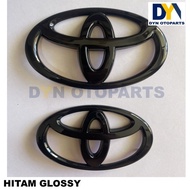 MERAH DYN64- TOYOTA VIOS SET, Logo Toyota Vios Emblem Black, Red, Black Matte Set, Vios Emblem 2007 