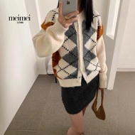 VINTAGE KOREAN STYLE CARDIGAN ARGYLE WOOLJacket