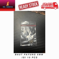 Tamiya 6MM Umbrella Bolts, 10 PCS Original Loose Kit Mini4WD