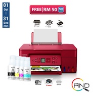 Canon PIXMA G3770 AIO A4 Printer (Red) Print/Scan/Copy Wireless Refillable Ink Tank Printer with Low