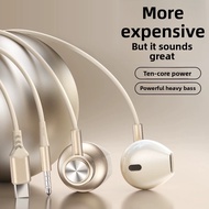 Magnetic Half-In-Ear Metal Wired Headset Type-C Digital Earphone for Huawei iPhone 15 Gaming Use