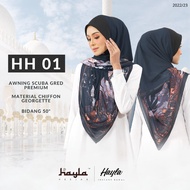 Tudung Instant Bawal HAYLA HEEJAB DESIGN RAYA 2023 Bidang 50 Kain Lembut BY HAYLA HEEJAB