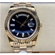 D.ay-date Fine Craftsmanship Automatic Mechanical Stainless Steel Strap Black Dial Dual Calendar Men