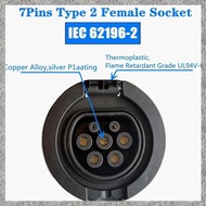 1 PCS Outlet Type 2 Socket Connector 4 Point Fixed Standard IEC 62196-2 32A 3 Phase AC