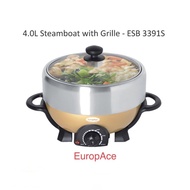 EuropAce 4.0L Steamboat (Hotpot) with Grill ESB 3391S (1 Year Warranty)