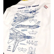 F169 TOPGUN F14 Tomcat Fighter High Quality Round Neck Short Sleeve T-shirt Commemorating Military S