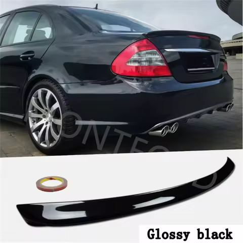 Auto For Benz W211 E300 E320 E240 Spoiler 2005-2009 ABS Plastic Glossy black Color Rear Spoiler Wing