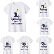 Cartoon T-Shirt Number Name Birthday Boy 1 2 3 4 5 6 7 8 9 Children's Clothing The Ultimate Gift