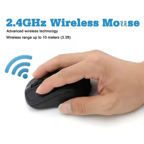 2.4GHz USB Wireless Mouse - 2000DPI Adjustable, Ergonomic Optical Mice | With Receiver, Smooth Track