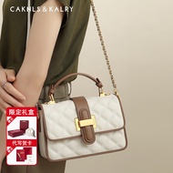CAKNLS KALRY CK轻奢包包女包单肩包女士斜挎包品牌奢侈生日礼物送老婆女友 CK-0070米白色 礼盒装
