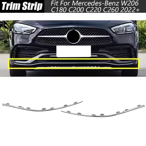 2Pcs Car Front Bumper Trim Strips Exterior Accessories For Mercedes-Benz W206 C180 C200 C220 C260 20