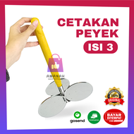 Cetakan Rempeyek Bulat Bahan Stainless Steel Premium Isi 3 | Cetakan Peyek Anti Lengket | Cetakan Pe
