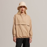不可退換 /半開襟連帽衝鋒衣-草原棕