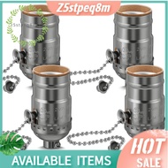 Vintage E26 Lamp Socket with Pull Chain Switch, Replacement Parts 4-Pack Bulb Base for Table& Floor 