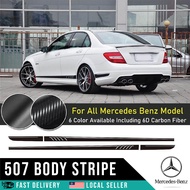 507 Style Side Skirt Racing Stripes Vinyl Decal Sticker for Mercedes Benz C Class W204 S204 Coupe C6