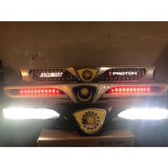 Grill wira berlampu merah/putih/emblem proton ralliart
