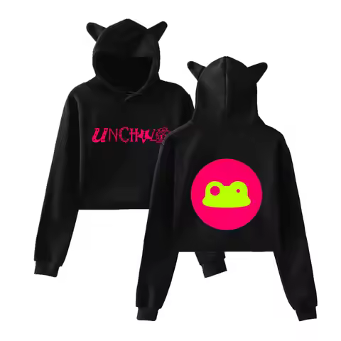 kpop UNCHILD Frog Merch Pullover Female Cat Ears Hoodie Long Sleeve Women's Clothes