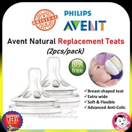 Puting Botol Susu Avent Natural (2pcs) Replacement Teat for Philips Avent Natural Bottle | Puting Bo