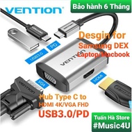 RavPower Vention Aukey USB Type C to HDMI USB3.0 VGA 4 in 1 Hub Converter Cable Set for Samsung Dex 