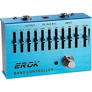 EROK EQ Pedal,10-Band Equalizer,(31.25Hz–16kHz) with ±12dB Gain/Attenuation for Each Band,for Electr
