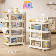 TheFunPlay 3-Tier 4-Tier Storage Cabinet With Wheels