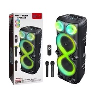 ZQS8238 Super Power Bass 40W 8-inch*2 subwoofer wireless customized party speaker with RGB lights wi