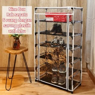 Nine Box 6-Compartment Shoe Rack Cover 6-Compartment Dustproof Shoe Rack
