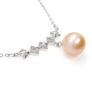 微笑方塊淡水珍珠純銀項鍊