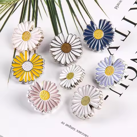 25mm Small Daisy-Shaped Buttons Sun Flower Buttons Resin Metarl Button For Clothing Coat Sweater Acc