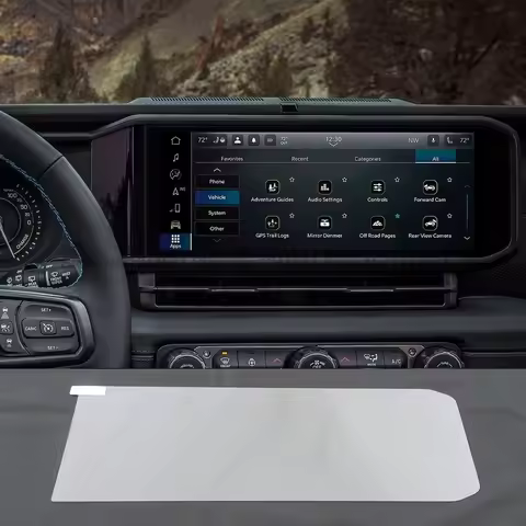 Tempered Glass Screen Protector For Jeep Wrangler 4xe 2024 12.3 inch Car infotainment GPS Navigation