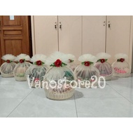Complete PACKAGE 1 SET CONTAINS 2 PARCEL BASKETS + TILE FABRIC + FLOWER RIBBON / FRUIT BASKET / FRUI