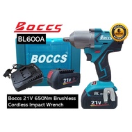 BOCCS BL600A 21V Brushless Cordless Impact Wrench ( 650Nm ) With 2 x 4.0ah Battery & Charger BL600